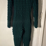 Cherie Los Angeles Green Popcorn Zippered Jumpsuit S Holiday Party Bodycon Xmas Photo 0