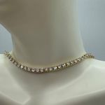 Macy's Cubic Zirconia Round-Cut Choker Necklace in Gold-Tone MSRP $140 NWT Photo 2