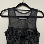 Three Pink Hearts Paisley Black Silver Mini Cocktail Dress Illusion Neckline M Photo 4