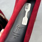 Giuseppe Zanotti  Sharon Rhinestone Lightning Bolt Suede Platform Heels Red 38 Photo 10