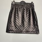 Lyla Renai Quilted Black Vegan Leather Mini Skirt Chain Detail Women’s Size S Photo 1