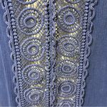 La Blanca Island Fare Blue Crochet Detail Tunic Coverup MEDIUM Beach Resortwear Photo 5