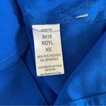 MedCouture  Blue Scrub Top XS Stretch V Neck Workwear Nurse Uniform Essential Photo 3