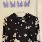 EUC Vintage R & B collection women’s black white floral collared button dress L‎ Size L Photo 1