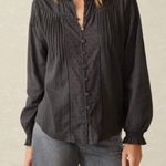 Faherty  Willa Black Long Sleeve Peasant Top Photo 0