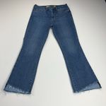 Seven7  Step Fray Raw Hem Mid Rise Crop Fashion Jeans Medium Wash Size 4 Photo 14
