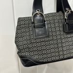 Coach Soho Satchel Shoulder Bag Signature Canvas Print Black Buckle Y2K Leather Photo 5