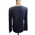 GAP Long Sleeve Shirt Womens Size M Navy Crew Neck Ribbed Soft Blend Casual Blue Size M Photo 3