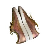 Puma  Womens basket classic 9.5 Holographic Pink & Gold Sneakers  gold Laces Photo 6