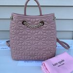 Kate Spade New York Pink Bloom Quilted Leather Backpack Photo 0