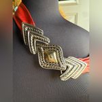 Vintage 80s Revcor red leather metal buckle wrap belt, size small medium Photo 2