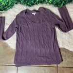 Sonoma  long sleeves, fall winter , holidays warm , pullover  V-neck purple sweat Photo 0