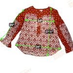 Sundance Mixed Print Filigree Orange Lavender Button Up Boho Print Blouse Size M Size M Photo 5