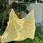 Buttons Yellow Y2K floral lace cami tank top with , size L Photo 1