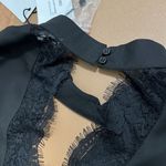 Love Riche  size large long sleeve black lace top v neck front & back sexy dainty Photo 6