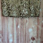 Lily White  Champagne Gold Iridescent Sequin Leopard Print Mini Skirt Photo 3