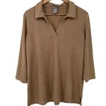 MATTY M NWT The Johnny Collar Knit Polo Shirt Top Brown Size Large Collared Photo 0