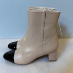 Stuart Weitzman Milla Beige Leather Cap Toe Boots - Size 6 Photo 1