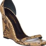 Saint Laurent  | Jane Python Wedge Sandals 105 mm Tan Brown Size 35 Photo 0