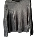 Juicy Couture Velour Sweatshirt Rhinestone Logo Gray Women's Size L Long Sleeve Photo 0
