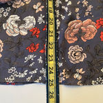 Loft  Dark Navy Floral Lightweight Shirt Blouse Small Photo 8