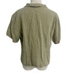 Flax  Size Medium  Top Blouse Button Down Linen Short Sleeve Boho Lagenlook Photo 3