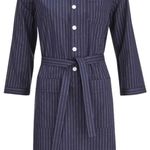 APC Constance shirt dress pin stripes Blue Size 4 Photo 0
