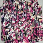 Christopher & Banks  Medium Full Zip Vest Pink Lavender White Black‎ Photo 2