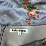 Reformation  Veranda Floral Silk Mini Skirt In Melba Blue Size 10 Photo 5
