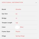 Giselle Reese Blue Rhinestone Women's Cat Eye Frames Eye Glasses 53 Photo 8