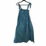 ZARA Crinkle Tiered Taffeta Blue Blogger Favorite Midi Dress Sz S Photo 4
