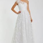 Mac Duggal Sheer Hand Embellished Tulle Overlay One Shoulder A Line 20389 Dress Photo 0