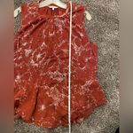 Lucky Brand Rust Floral Babydoll Peplum Ruffle Sleeveless Tank Top Feminine Photo 6