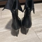 Ralph Lauren  Black Leather‎ Leola Fold-Over High Heel Boots Size 7.5 booties Photo 5