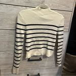 Magnolia Boutique Cream and Black Striped Mock
Neck Top White Size L Photo 1