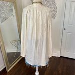 Lilly Pulitzer Cream White Embroidered Boho Silky Top Hollis Tunic Blouse M Photo 1