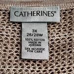 Catherines  Womens Open Knit Duster Cardigan Size 3X Oversized Boho Neutral Photo 6