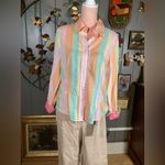Tommy Hilfiger Y2K Vintage  Pastel Stripe Cotton Button Up Size 14 Photo 5