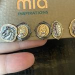 Boutique Two Tone Set of 3 Pairs of Horse Equestrian Theme Stud Earrings Photo 3