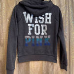 PINK - Victoria's Secret Vintage Y2K  Wish For Pink Gray Blue Rhinestone Hoodie Smal Photo 0