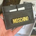 Moschino Authentic Leather gold Logo card case Photo 2