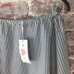 #118 NWT GRAY & WHITE Stripe Ticking Skater Skirt Gray Size XS Photo 2
