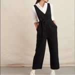 Alex Mill Ollie Black Denim Jumpsuit Belted Wide Leg Cropped Size Medium Photo 3