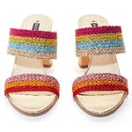 Alice + Olivia ๐ Loni Rainbow Color Block Mule Heel Photo 3