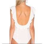 Free People Bodysuit Size XS White Ruffle Off Shoulder Scoop Neck Bohemian Photo 1