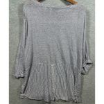 Adrienne Vittadini Adrienne Vittadini 100% Linen Womens Shirt Striped Blue Size 1X Photo 4