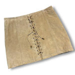 wilson's leather  Maxima Suede Lace Up Mini Skirt Women's Size 6 Tan Brown Photo 0