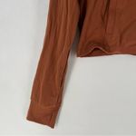 Melt Fit Mesh Cutouts Full Zip‎ Hooded Long Sleeve Cropped Jacket Athleisure Orange Size L Photo 2