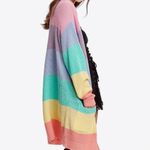 mia mod. Rainbow Striped Open Front Cardigan Photo 2