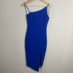 Hello Molly  Outta Cash Midi Dress Women's XS 2 Blue Slit Cocktail Party NWOT Photo 7